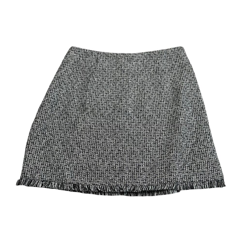MINKPINK Black White Tweed Pencil Mini Skirt Women's Size Medium NWT